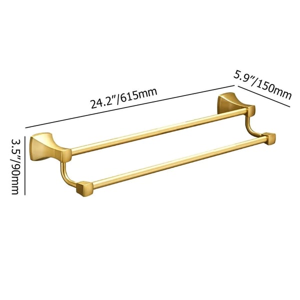 Modern Bathroom Towel Rail Brushed Gold Wall Mounted Towel Rack Homary UK