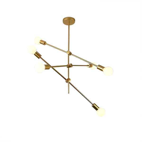 Modern Luxurious Style Gold Metal Ceiling Light Adjustable Branch 6