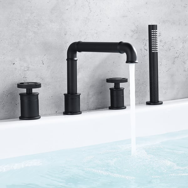 Element Chrome Square Deck Mounted Bath Filler Tap