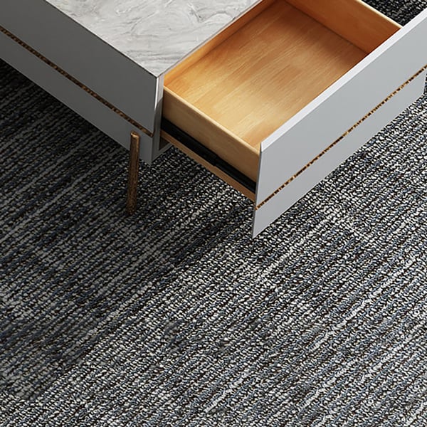 51" Modern White Sintered Stone Top Coffee Table with Storage 4 Drawers