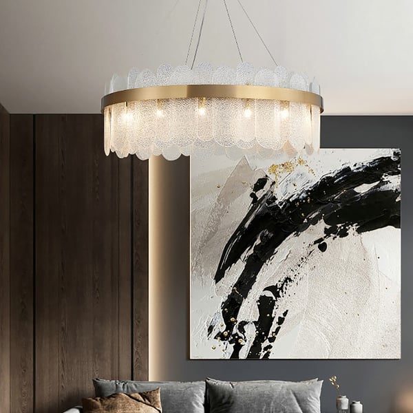 Revel Modern Round 10-Light Tiered Clear Glass Chandelier