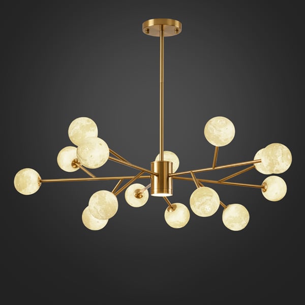 Modern Sputnik Sphere Chandelier Nordic Ceiling Lingt 3D Moon Shade