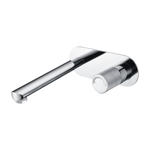 Polished Chrome WallMounted Single Knob Bathroom Sink Faucet Brass
