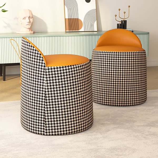Pouf Rond Velours Multicolore Beliani LOVETT - Moderne, Pour Salon Ou Chambre - Charge Max 120 Kg