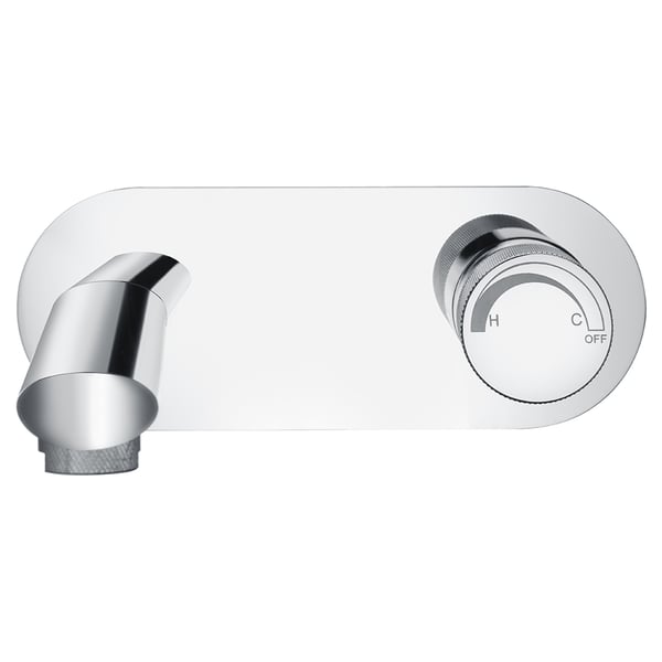 Polished Chrome WallMounted Single Knob Bathroom Sink Faucet Brass