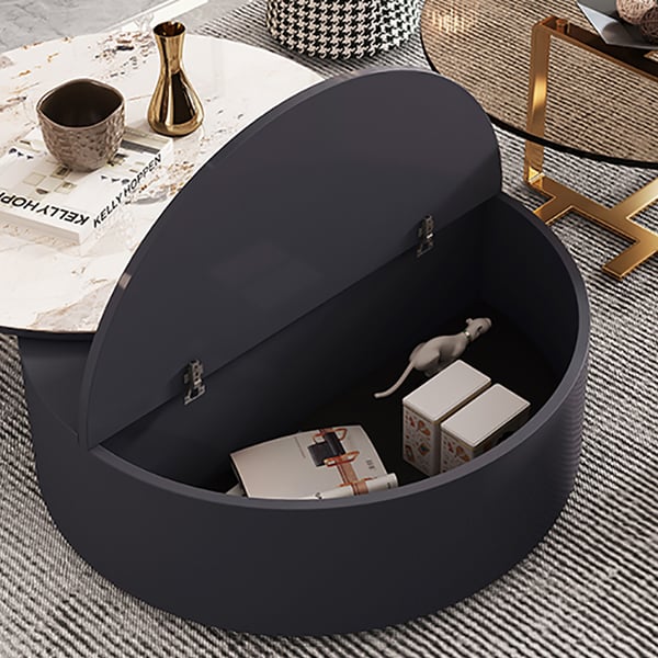 4Piece Round Swivel Coffee Table Set with 2 Ottomans Homary