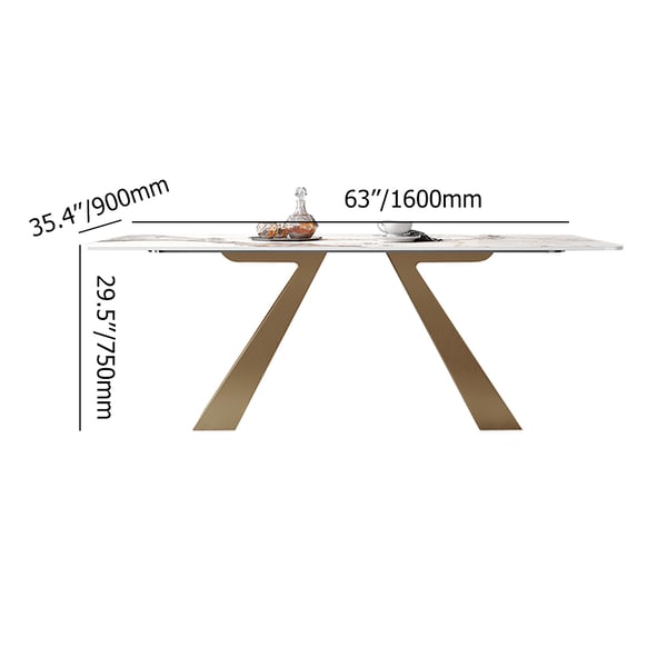Free Shipping on 63" Contemporary White Rectangular Sintered Stone