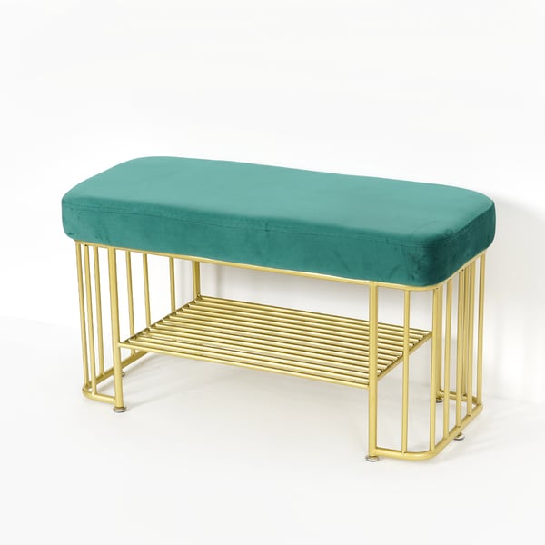 Free Shipping on Modern Green Storage Bench Entryway Bench Velvet