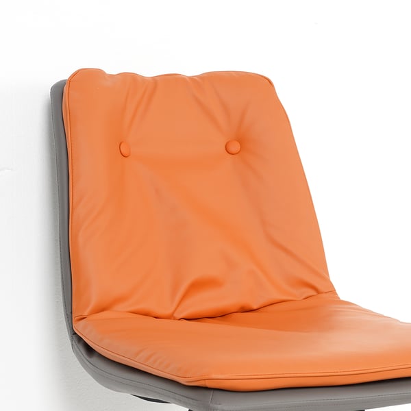 Free Shipping on Modern Upholstered Orange Dining Chair PU Leather Side
