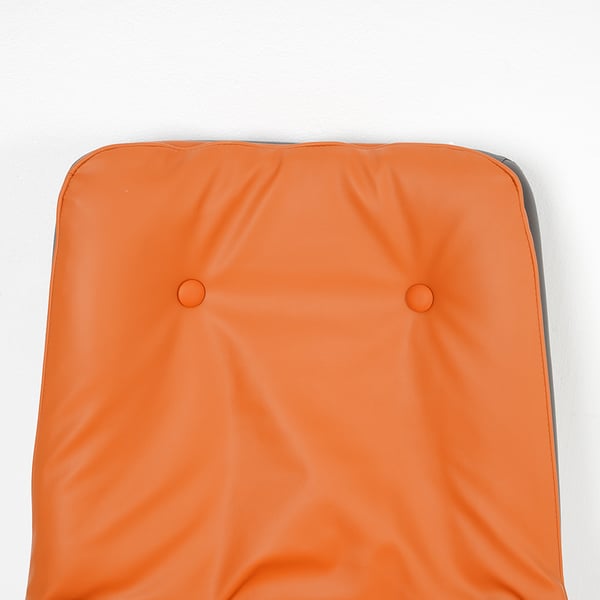 Free Shipping on Modern Upholstered Orange Dining Chair PU Leather Side