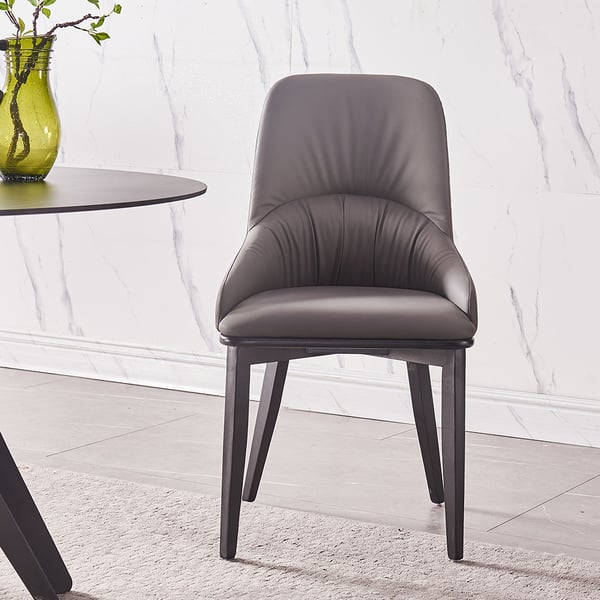 Modern Upholstered Dark Gray Dining Chair (Set of 2) Homary UK