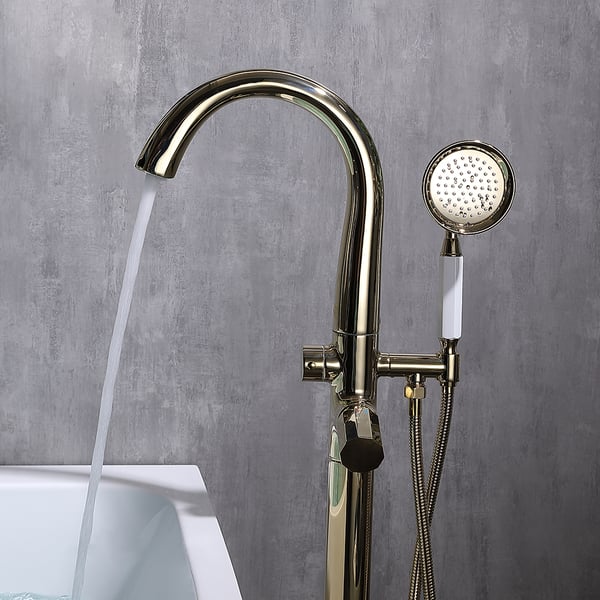 Robinet De Baignoire Mural Aolemi Cascade Avec Douche à Main - Laiton Massif - Haut Débit 5,44 L/min
