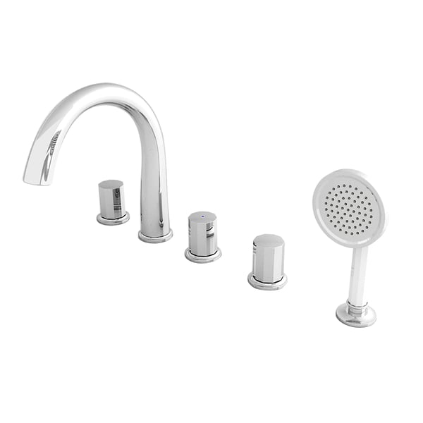 Sumerain 3-Loch-Wannenarmatur Mit Handbrause – Aus Massivem Messing, Keramische Kartusche