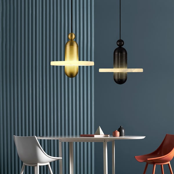 Modern Unique 1Light LED Pendant Light in Black Homary