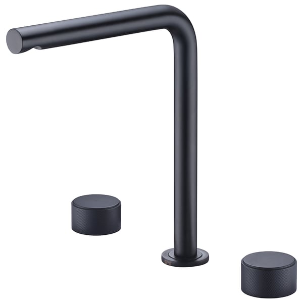 Tubee Bathroom Widespread Sink Faucet Double Knobs in Matte Black | Homary
