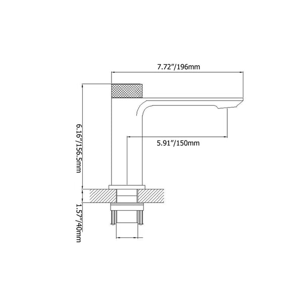 Simple and Modern Design Monobloc Bathroom Mixer Tap in Brushed Gold