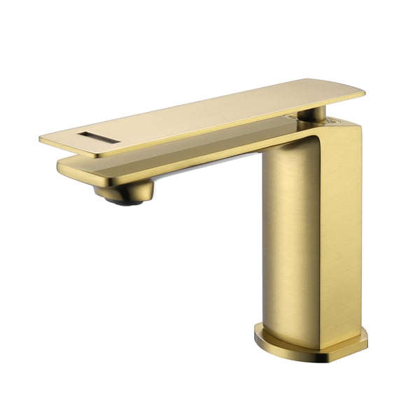 Single Hole Bathroom Sink Faucet Solid Brass in Brushed GoldHomary