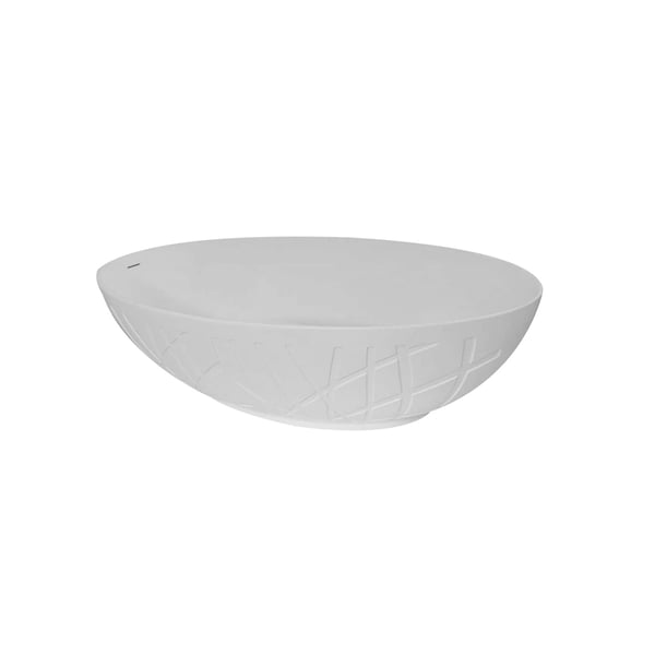 1735mm Oval Freestanding Bath Stone Resin with Centre Waste in Matte