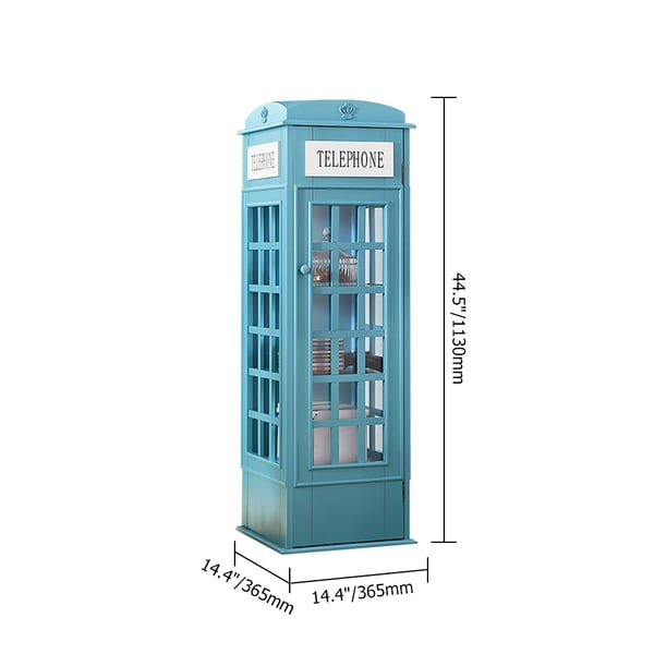 Phone BoothShaped Retro Kid's Bookcase England Style Homary