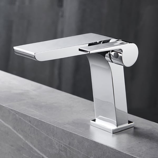 Monobloc Bathroom Mixer Tap Solid Brass in Chrome Homary UK