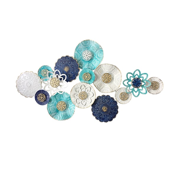 Modern Blooming Flowers Metal Wall Decor Home Hanging Art Homary