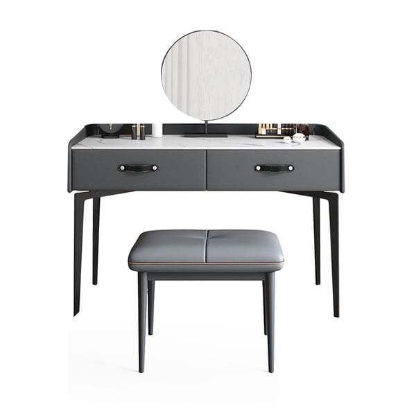 Leates Contemporary Sintered Gray Makeup Vanity Set with
