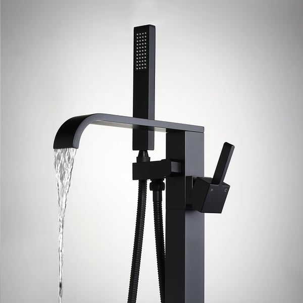 Dree Modern 1-Handle Floor Mounted Freestanding Bathtub Faucet with Handheld Shower