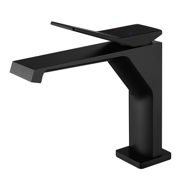 Black Monobloc Bathroom Basin Tap Solid Brass Homary UK
