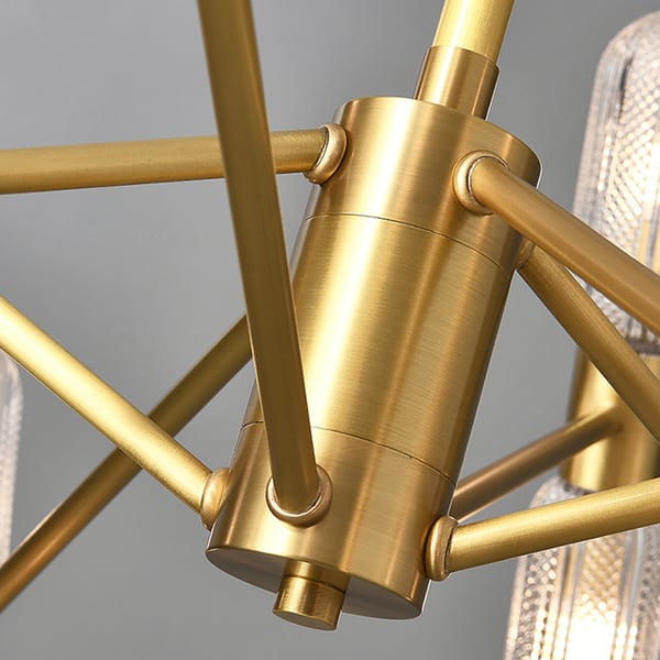 16Light Gold Chandelier Glass Ceiling Lighting with Adjustable Chain