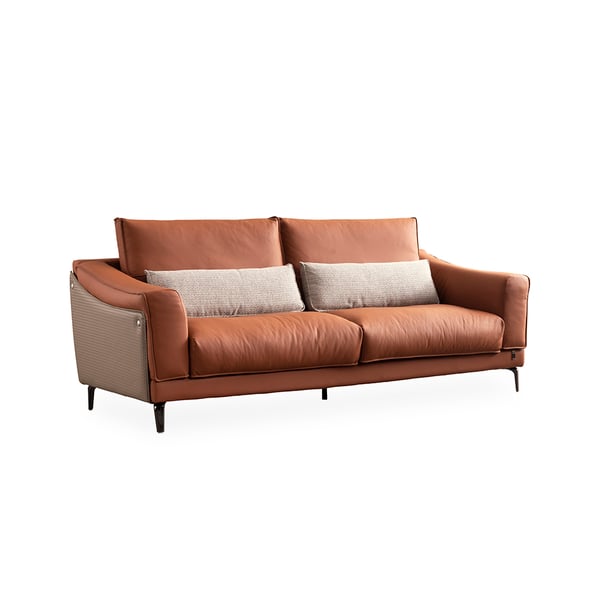 1800mm Faux Leather Sofa Upholstered Loveseat Down Fill Cushions in