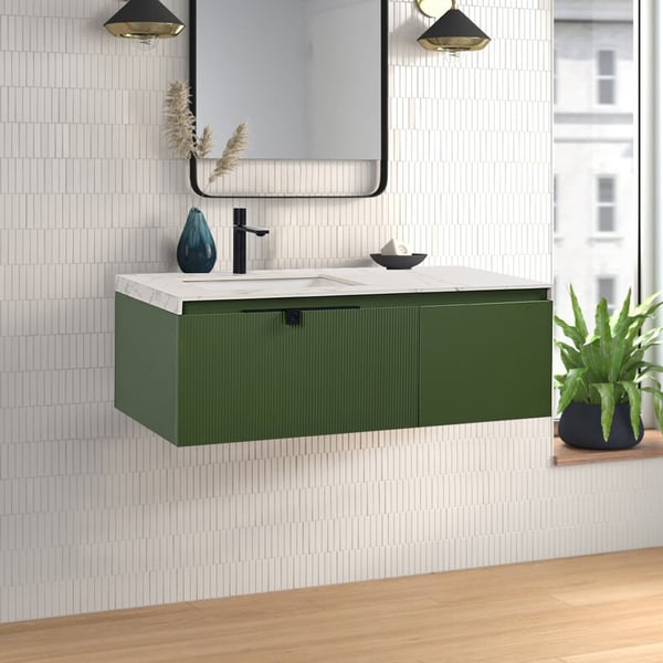 1200mm Floating Green Bathroom Vanity with Ceramic Integral Basin & One