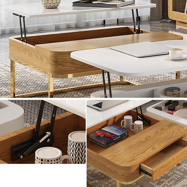Modern 3Piece Coffee Table & TV Stand Set with Storage Homary UK