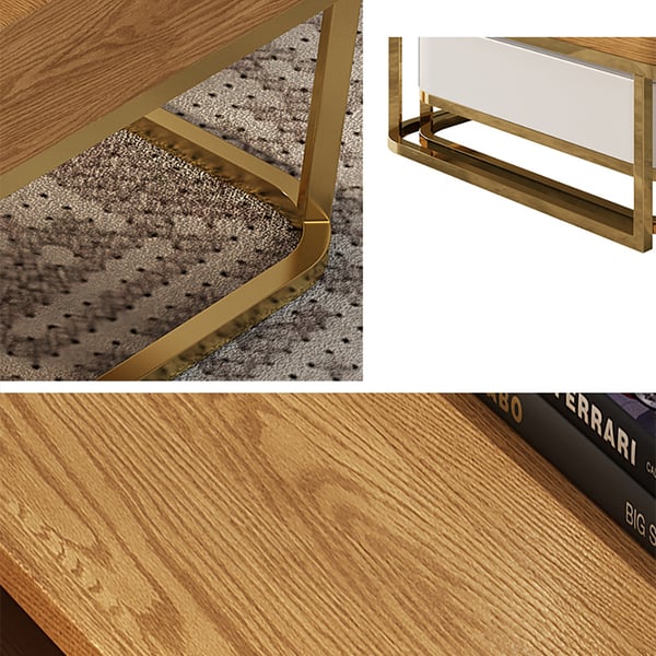 Modern 3Piece Coffee Table & TV Stand Set with Storage Homary UK