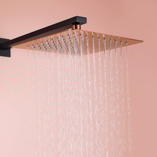 WallMount Shower Set 250mm Rainfall Shower Head with Hand Shower Black