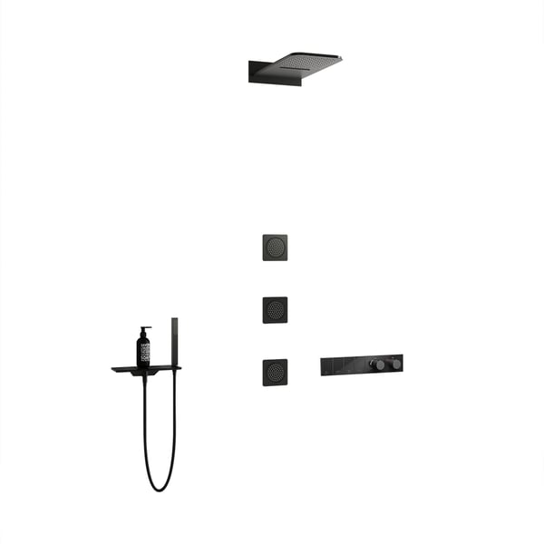 WallMounted 532mm Waterfall Shower Set 4Function with Body Sprays