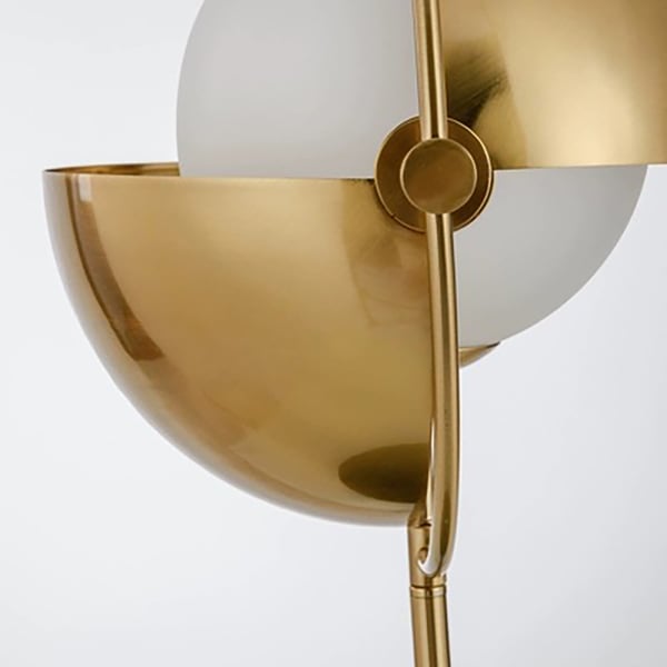 1Light Glass Globe Table Lamp with Rotatable Shade in Gold Homary