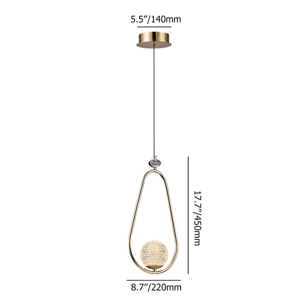 1Light LED Geometric Pendant Light Acrylic Globe Single Dimmable