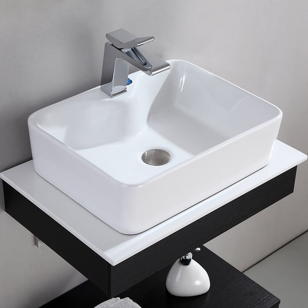 Modern 35" Floating WallMount Single Bathroom Vanity Set with Stone