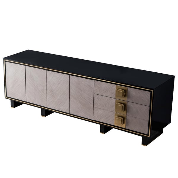 Free Shipping on Dewion 2000mm Wood Black and Gold TV Stand with