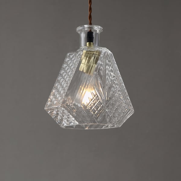 Gloria Vintage 1Light Clear Decanter Bottle Pendant Light with