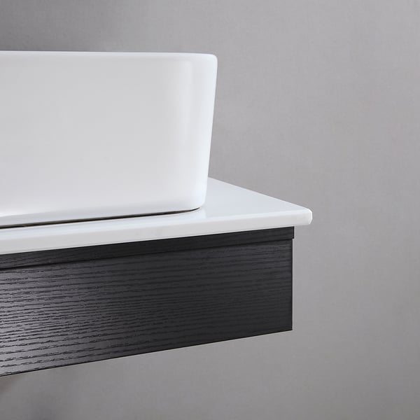 Modern 35" Floating WallMount Single Bathroom Vanity Set with Stone