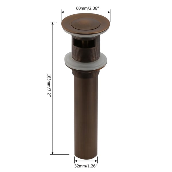 Fauceture EV8212 Kingston Coronel Push Pop-Up - Desagüe Para Lavabo De Baño Sin Desbordamiento, 1-1/4 Pulgadas Diámetro Exterior De Cola, Latón Pulido