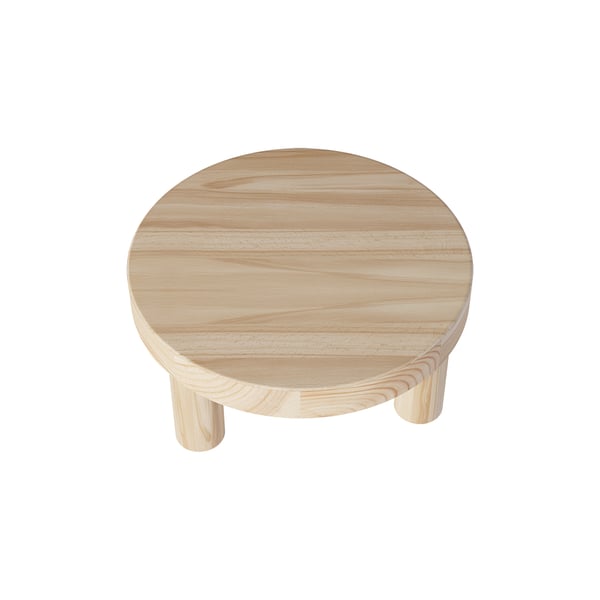 Mesa de centro redonda de madera de pino natural de 600 mm para sala de estar