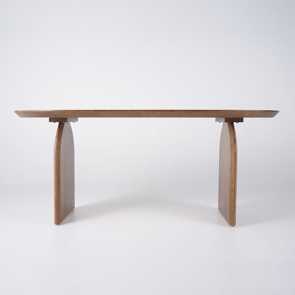 Tintica 1500mm Japandi Dining Table Solid Wood Top & Pedestals for 4-Homary