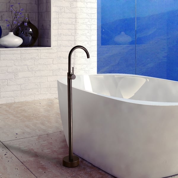 Brewst Antique Black Floor Mounted Freestanding Tub Filler Faucet Lever