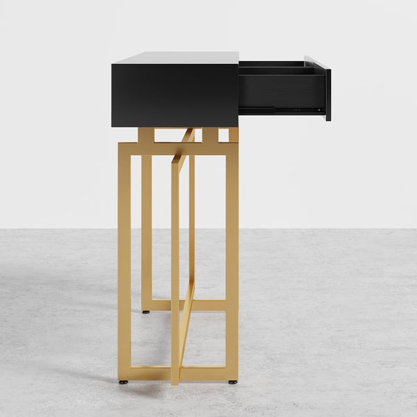 Free Shipping on 47.2" Modern Narrow Black Console Table with Storage