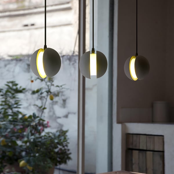 Moon Cement Pendant Light Gray Hanging Light set of 6