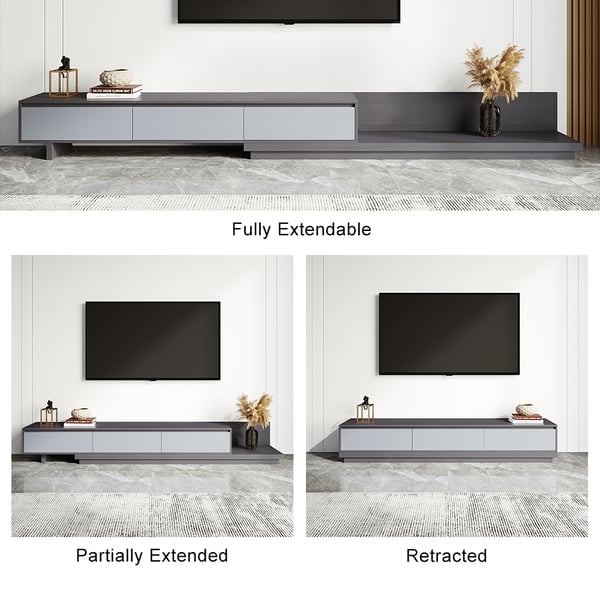 Free Shipping on Fero Modern Gray Retractable TV Stand Extendable Media