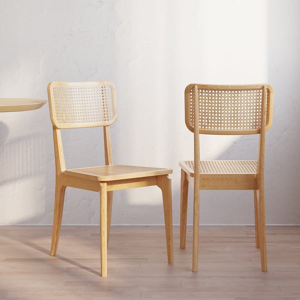 Modern Natural Dining Chair Rattan Ash Dining Chair