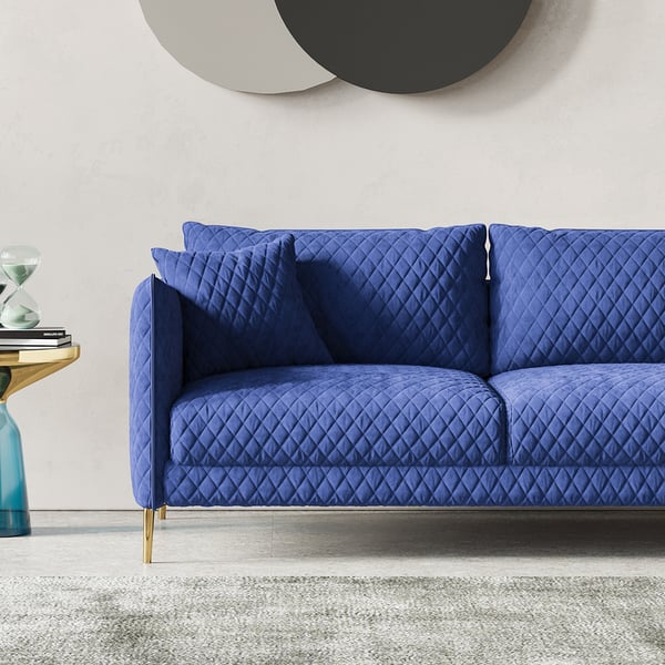 2810mm Modern Blue Velvet Modular Sectional Sofa with Chaise for 4